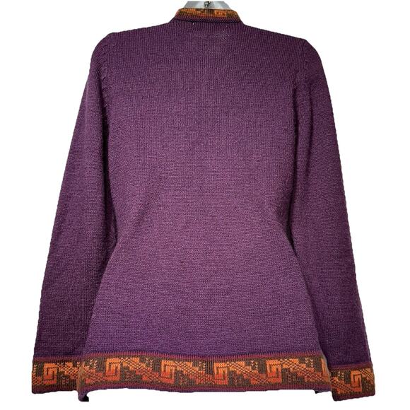 alpafina alpaca peru purple button front sweater - Picture 4 of 6